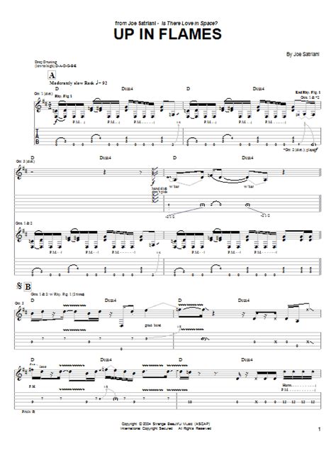 Up In Flames By Joe Satriani Guitar Tab Guitar Instructor