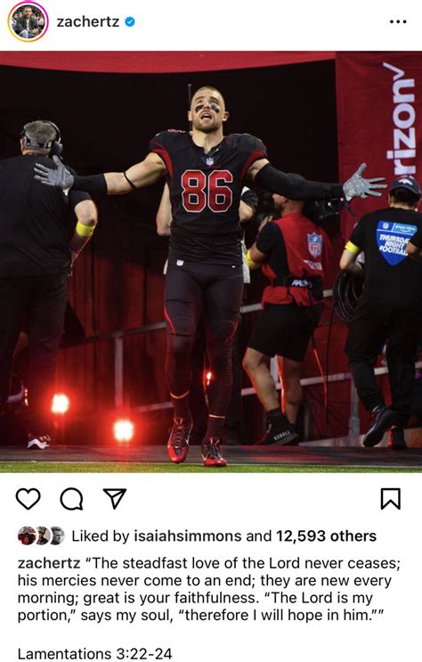 Arizona Cardinals TE Zach Ertz Posts Message on Instagram After Season ...