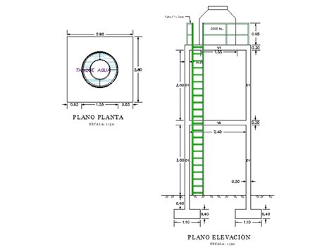 Projeto De Tanque Elevado Andares Em Autocad Biblioteca Cad Hot Sex