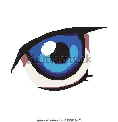 Vector Pixel Art Eye Cartoon Stock Vector Royalty Free 1136860409