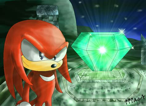 Knuckles And Master Emerald By 999aga On Deviantart