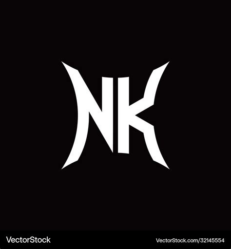 Nk Monogram Logo With Sharped Shape Design Vector Image