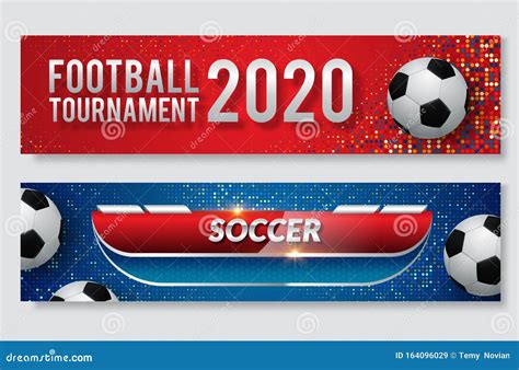 Soccer Club Or Football Sport Banners Vector Design Of Arena Or