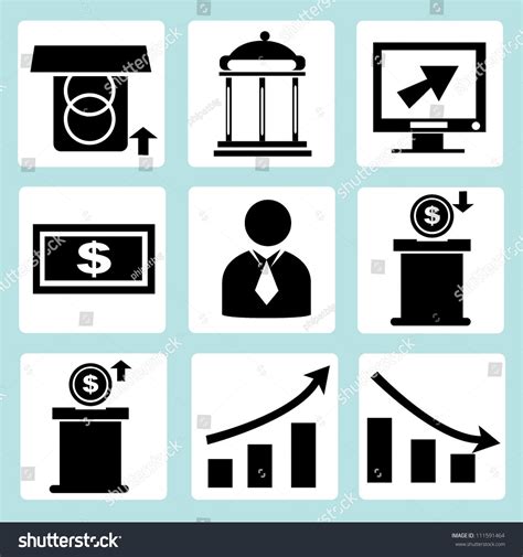 Financial Business Icon Set Stock Vector Royalty Free 111591464