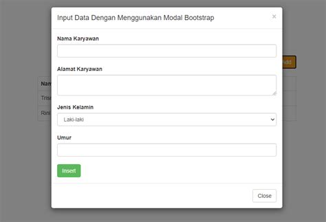 Membuat Input Data Dengan Pop Up PHP