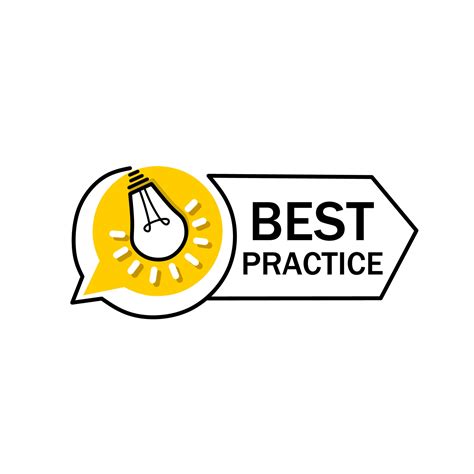 Best Practice Sign Badge With Lightbulb Icon Flat Vector Illustration