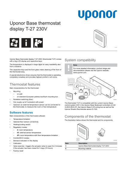 Wired Individual Room Temperature Control 230 V Uponor