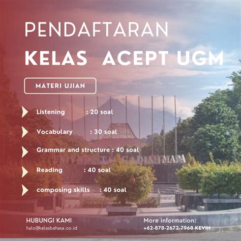 Pendaftaran Kursus Persiapan Ujian Paps Ugm Dan Acept Ugm Kelas Bahasa