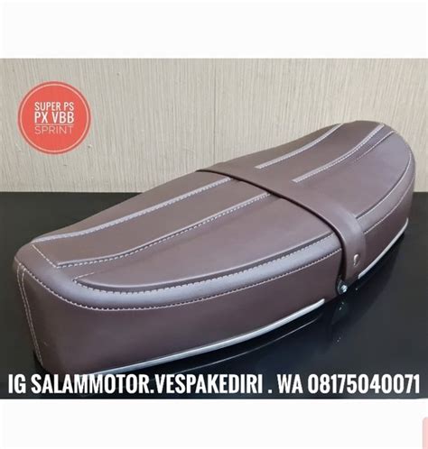 Jual Jok Panjang Vespa Piaggio Motif 3 Garis Coklat Tua Di Lapak