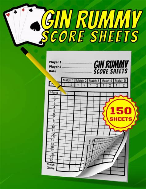 Gin Rummy Score Sheets Gin Rummy Score Pads Scorebook For Gin