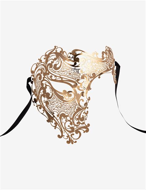 Gold Piaf Sexy Venetian Mask With Metal Filigree