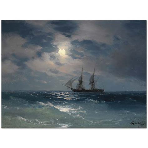 The Brig Mercury In The Moonlight By Ivan Aivazovsky As Art Print