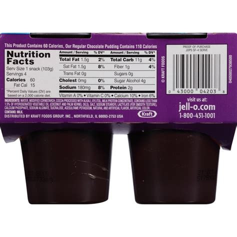 Sugar Free Pudding Nutrition Label Labels Design Ideas