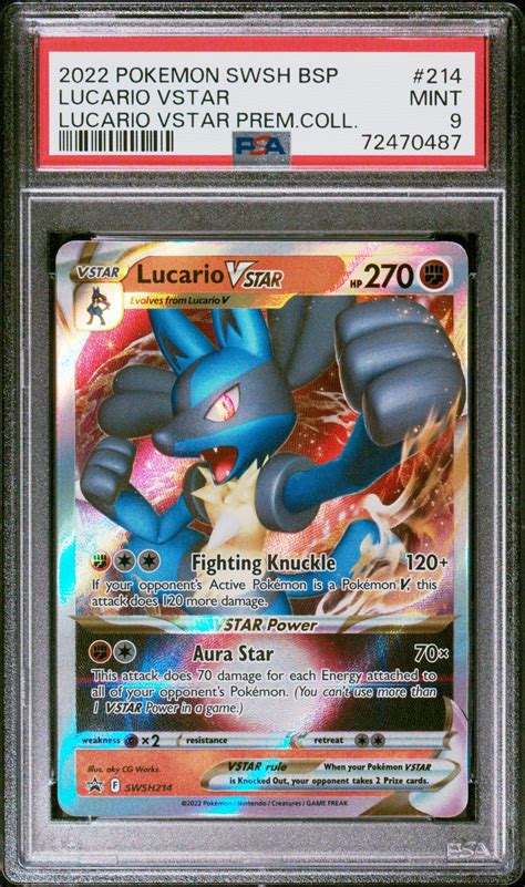 Pokemon Swsh Black Star Promo Lucario Vstar Psa Gamestop