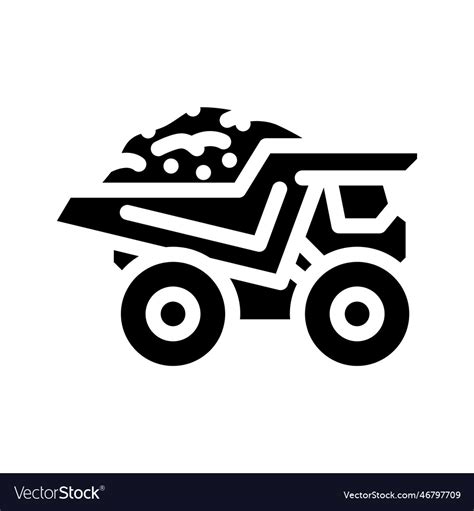 Haul Truck Steel Production Glyph Icon Royalty Free Vector