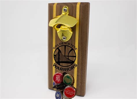 Golden State Warriors Magnetic Bottle Opener Rockford Woodcrafts