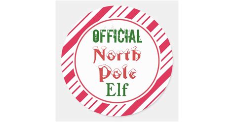 Funny Official North Pole Elf Christmas Stickers | Zazzle