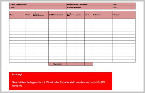 Fahrtenbuch Mit Excel Das Finanzamt Sagt Nein