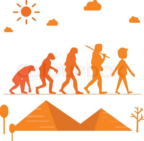 Human Evolution Silhouette Progress Stock Vector Colourbox