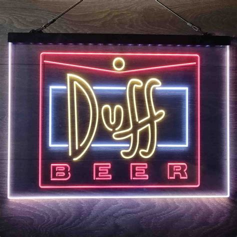 Duff Beer Logo Neon-like Tri-Color LED Sign | Beer Lodge Gift