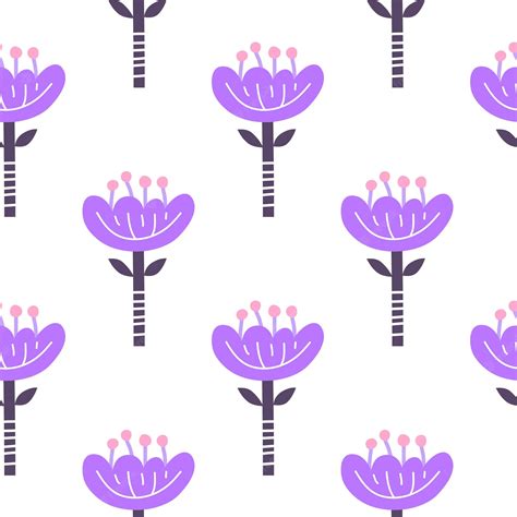 Premium Vector Scandinavian Seamless Pattern With Doodle Flowers