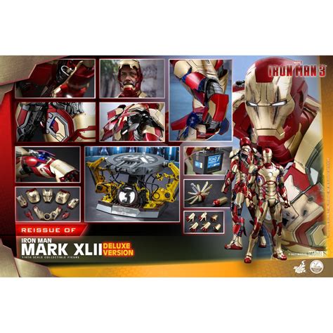 [ready Stock] Hot Toys Qs008 Iron Man 3 1 4th Scale Mark Xlii Collectible Figure Deluxe