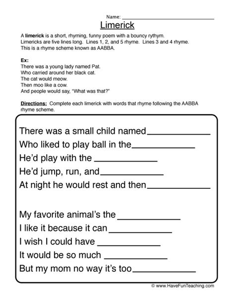 Free Printable Poetry Worksheets 159 Lyana Worksheets