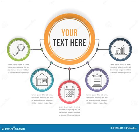 Infographic Template With Five Steps Stock Vector Illustration Of