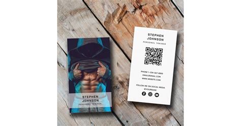 Personal Trainer Fitness QR Code Social Media Business Card | Zazzle