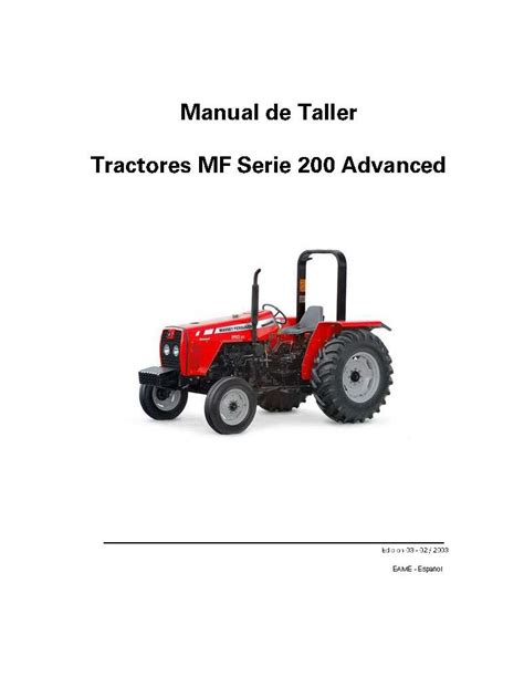 Massey Ferguson Mf 250x 265 275 283 290 292 297 299 Tractor Pdf Taller Manual De Servicio Es