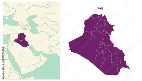 Iraq map. map of Iraq and neighboring countries. Stock Vector | Adobe Stock