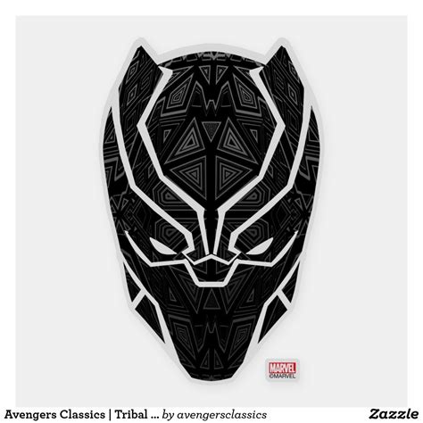 Avengers Classics Tribal Black Panther Head Sticker Zazzle Black