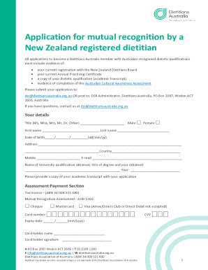 Fillable Online Application For Mutual Recognition By A New Zealand