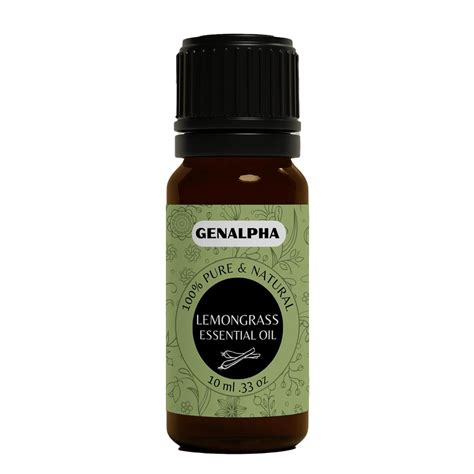 Genalpha Pure Lemongrass Essential Oil For Mosquitoes Room Freshener 100 Natural And Safe Oil