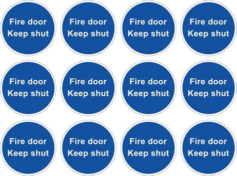 Pack Of 12 Self Adhesive 80mm Diameter Self Adhesive Vinyl Fire Door