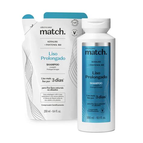 Kit Match Liso Prolongado o Boticário Refil Beleza na Web