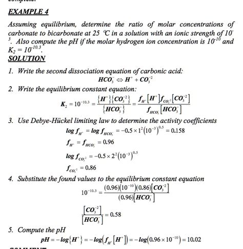 Solved Example 4 Assuming Equilibrium Determine The Ratio Of Molar