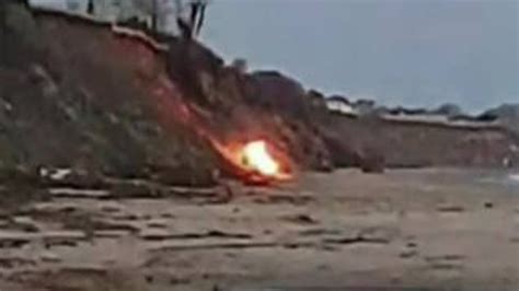 Second World War Minesweeping Marker Explodes On Lowestoft Beach Uk