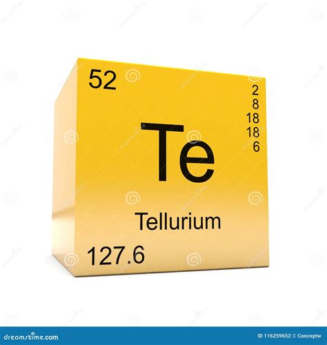 Tellurium Chemical Element Symbol from Periodic Table Stock ...