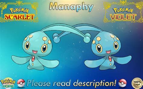 Shiny/non-shiny Manaphy 6IV Pokémon Scarlet/violet 100% - Etsy