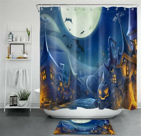 Haunted Halloween Shower Curtain Transform Your Bathroom Into A