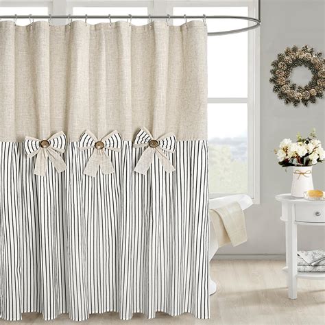 Amazon Awellife Linen Button Farmhouse Beige Shower Curtain Linen