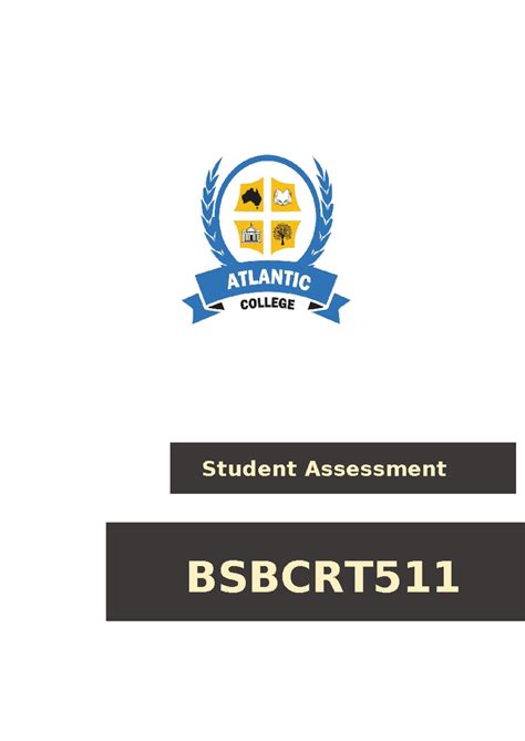 Bsbcrt 511 Student Assessment Student Assessment BSBCRT Develop