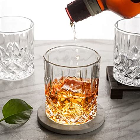 Lanfula Crystal Whiskey Glass Premium Old Fashioned Tumblers Set Of 4