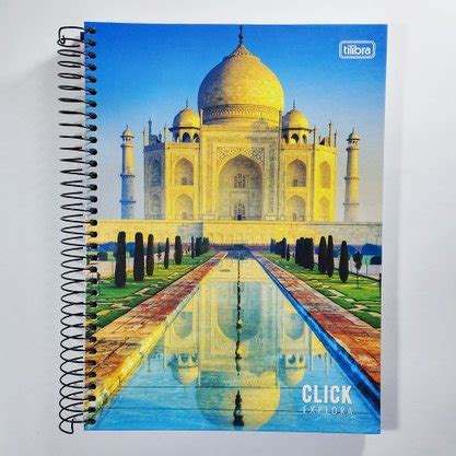 Caderno Espiral Univ CD 160fls Taj Mahal Explora Tilibra Welban