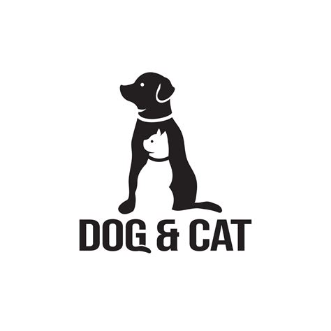 Diseño De Logotipo De Mascota De Perro Y Gato Plantilla De Vector De