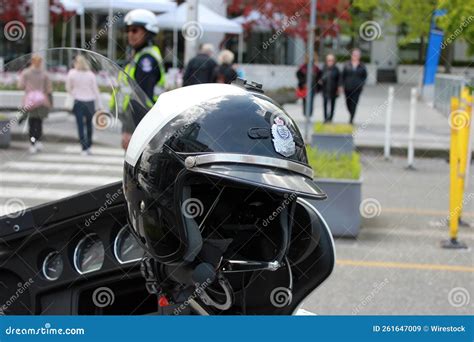 Police Motorcycle Helmet in Downtown Vancouver, British Columbia ...