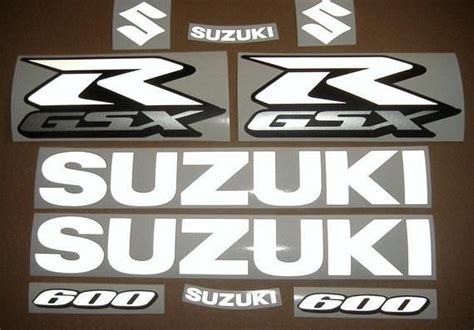 Suzuki Gsx R 600 750 1000 Reflective White Custom Replacement Decals