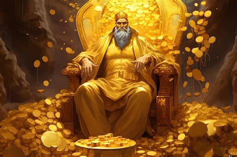 King Midas Resplendent On His Gilded Throne Premium AI Generated Image