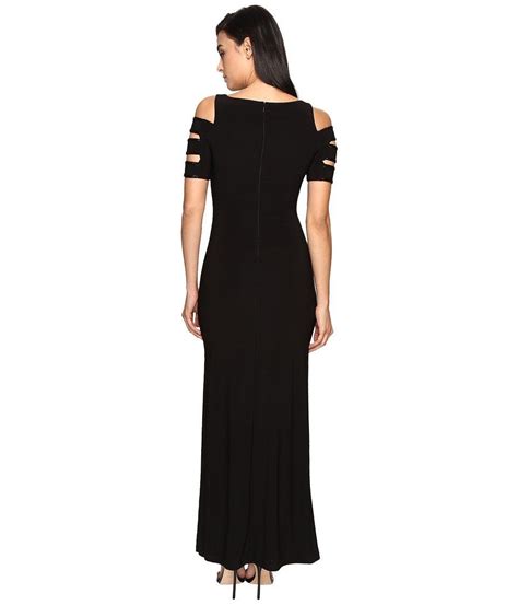 Laundry By Shelli Segal Womens Embellished Long Jersey Gown Black Dress